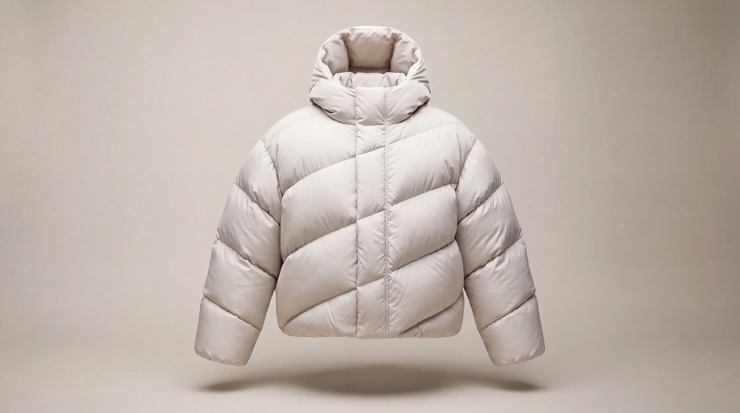 Volume 01 puffer jacket in Bone