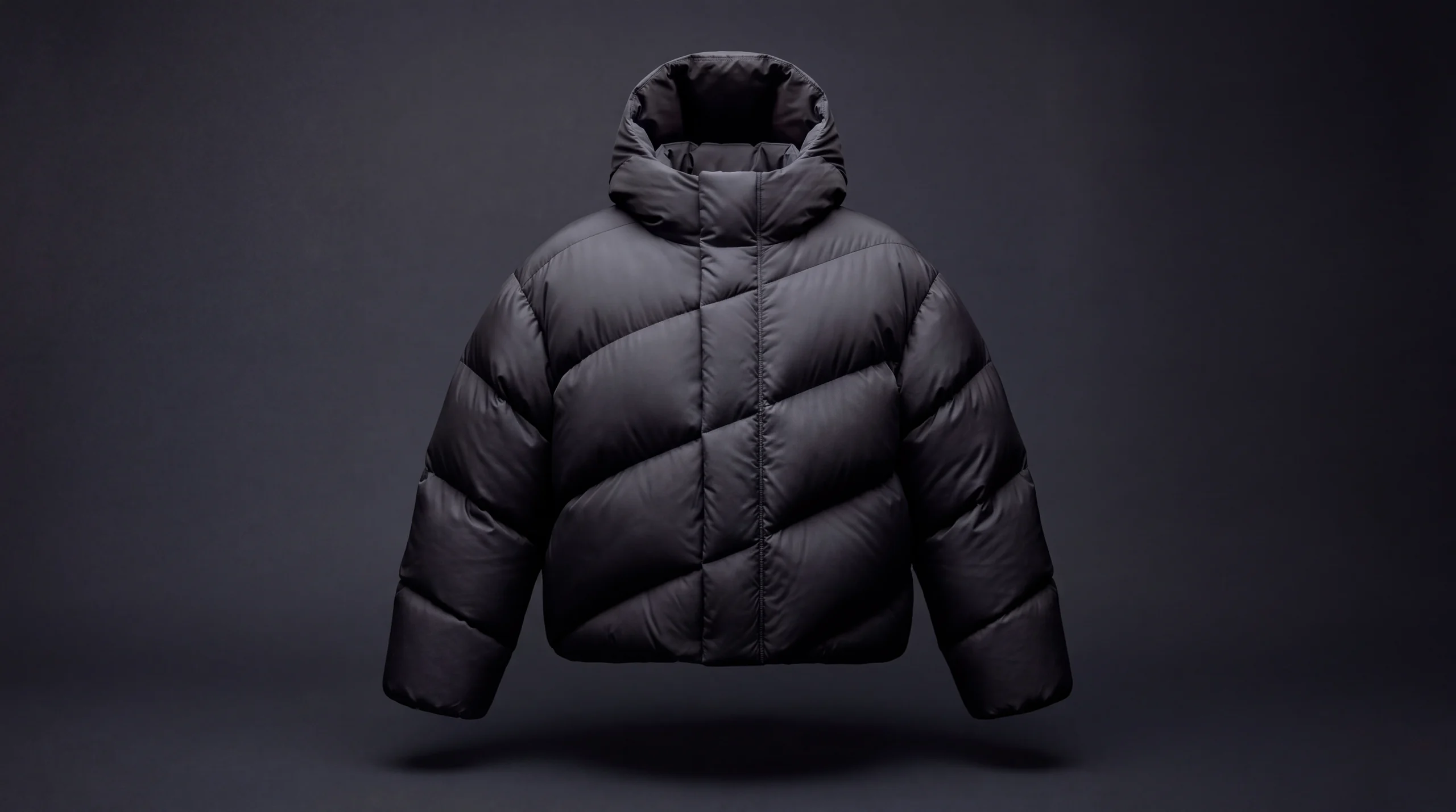 Volume 01 puffer jacket in Obsidian