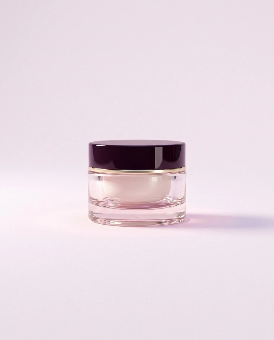 Peony Eye Balm, a small crystal pot