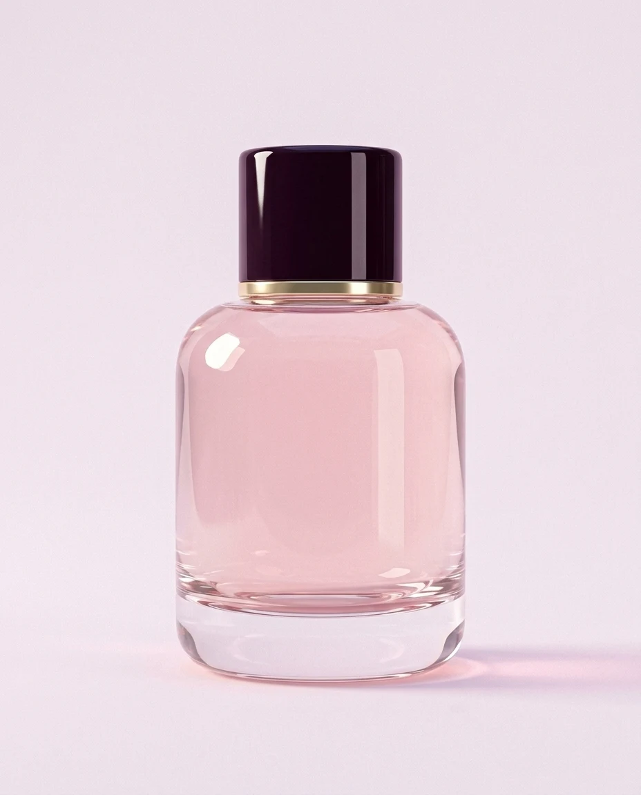 Peony Night Oil, a round crystal flacon of pink oil